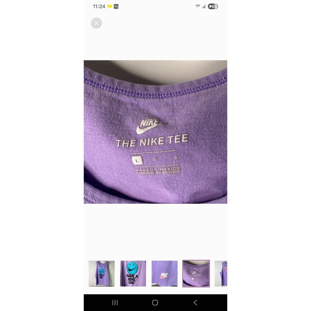 Nike Lavender Tank Top with Blue Smiley Womens Size Large - Picture 4 of 10